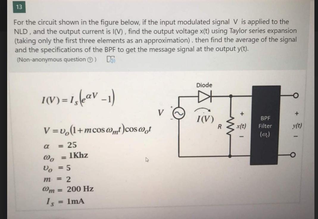 Solved 13 For the circuit shown in the figure below, if the | Chegg.com