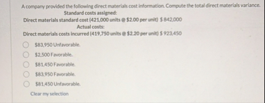 Solved A company provided the following direct materials | Chegg.com