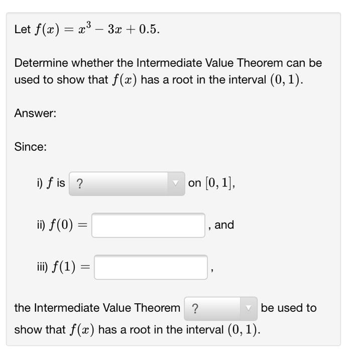 Solved Let F X X3−3x 0 5 Determine Whether The