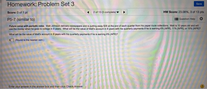 Solved oblem Set 3 Save Homework: Problem Set 3 Score: 0 of | Chegg.com