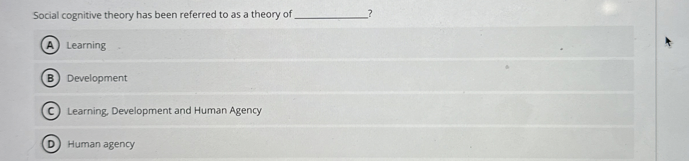 Solved Social cognitive theory has been referred to as a | Chegg.com