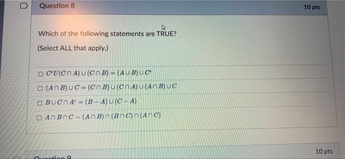 Solved Question 8 10 pts Which of the following statements | Chegg.com