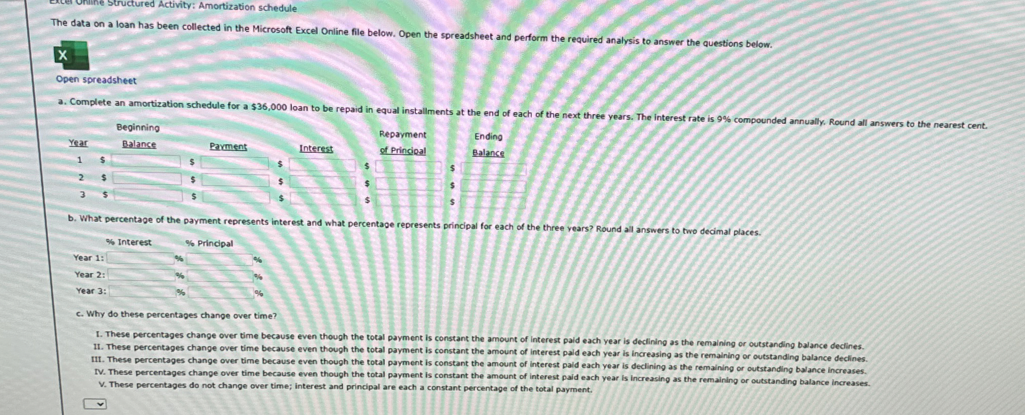 excer unine Structured Activity Amortization