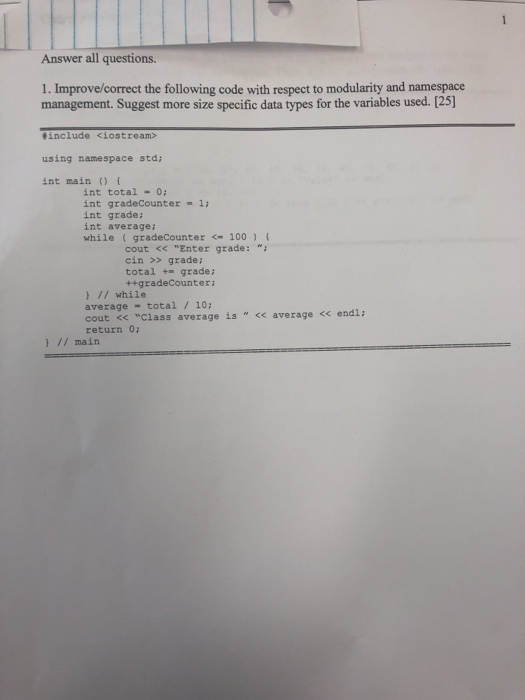 Solved Answer all questions. 1. Improve/correct the | Chegg.com