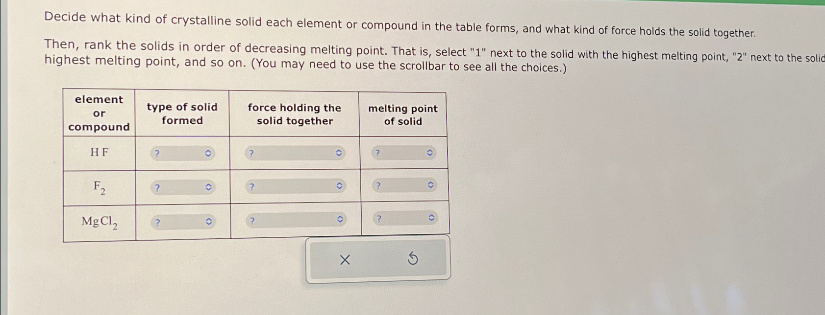 Solved Decide what kind of crystalline solid each element or | Chegg.com