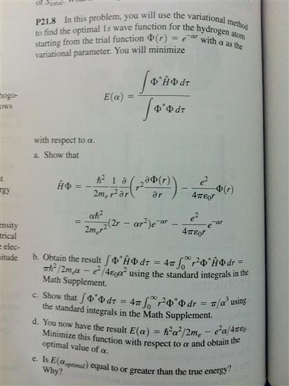 In This Problem, You Will Use The Variational Method | Chegg.com