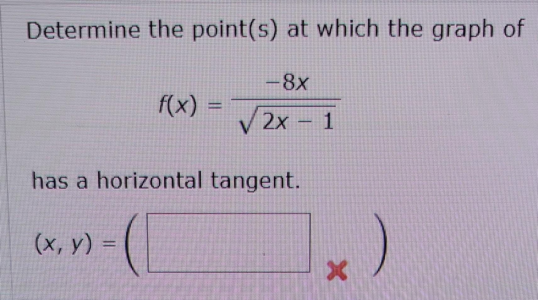 Solved Determine the point(s) at which the graph of | Chegg.com