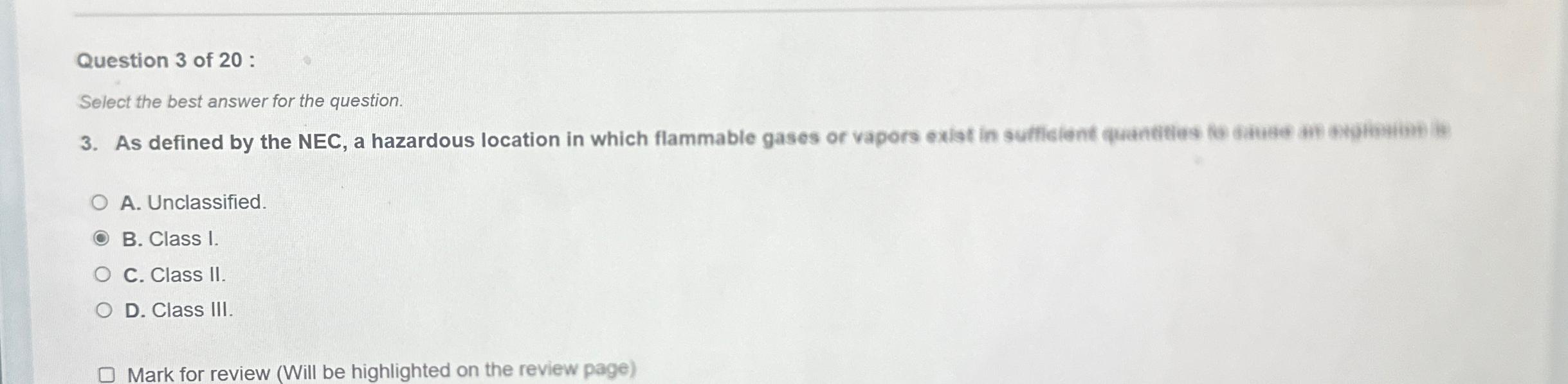 Solved Question 3 ﻿of 20 ﻿:Select the best answer for the | Chegg.com