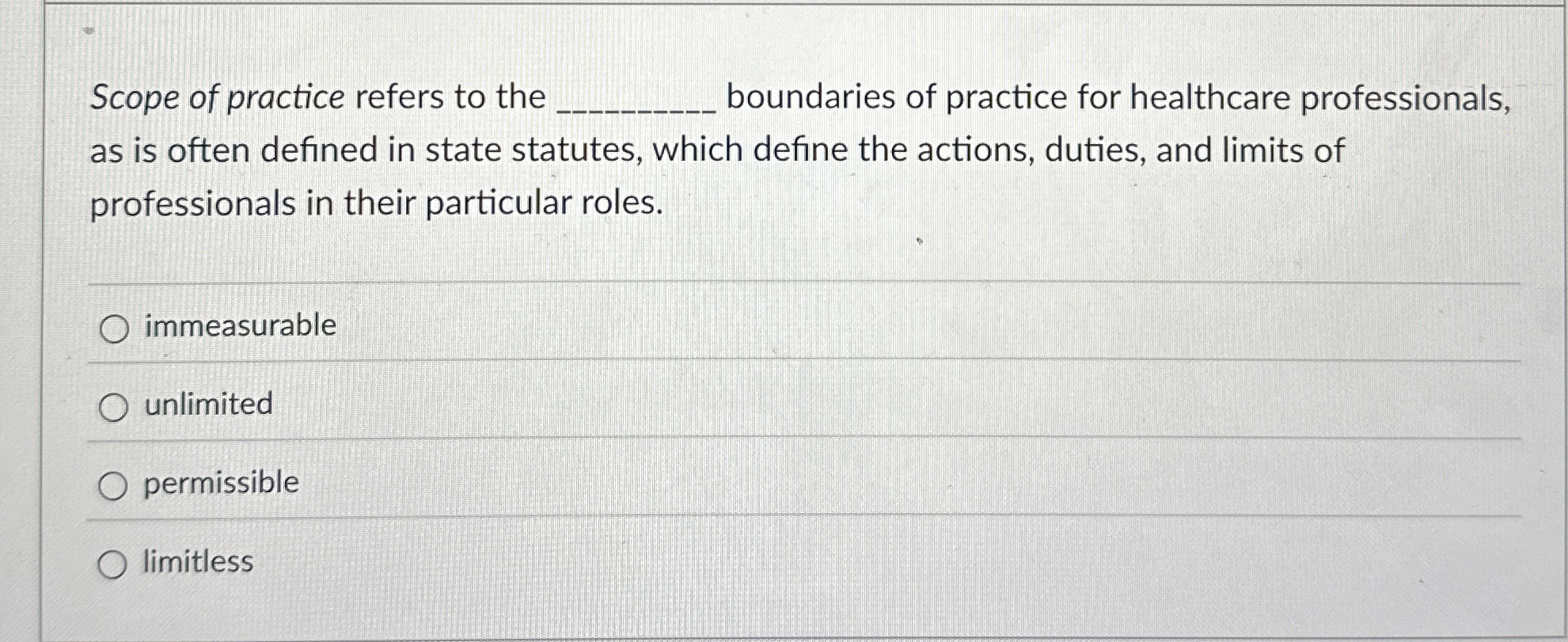 Solved Scope of practice refers to the boundaries of