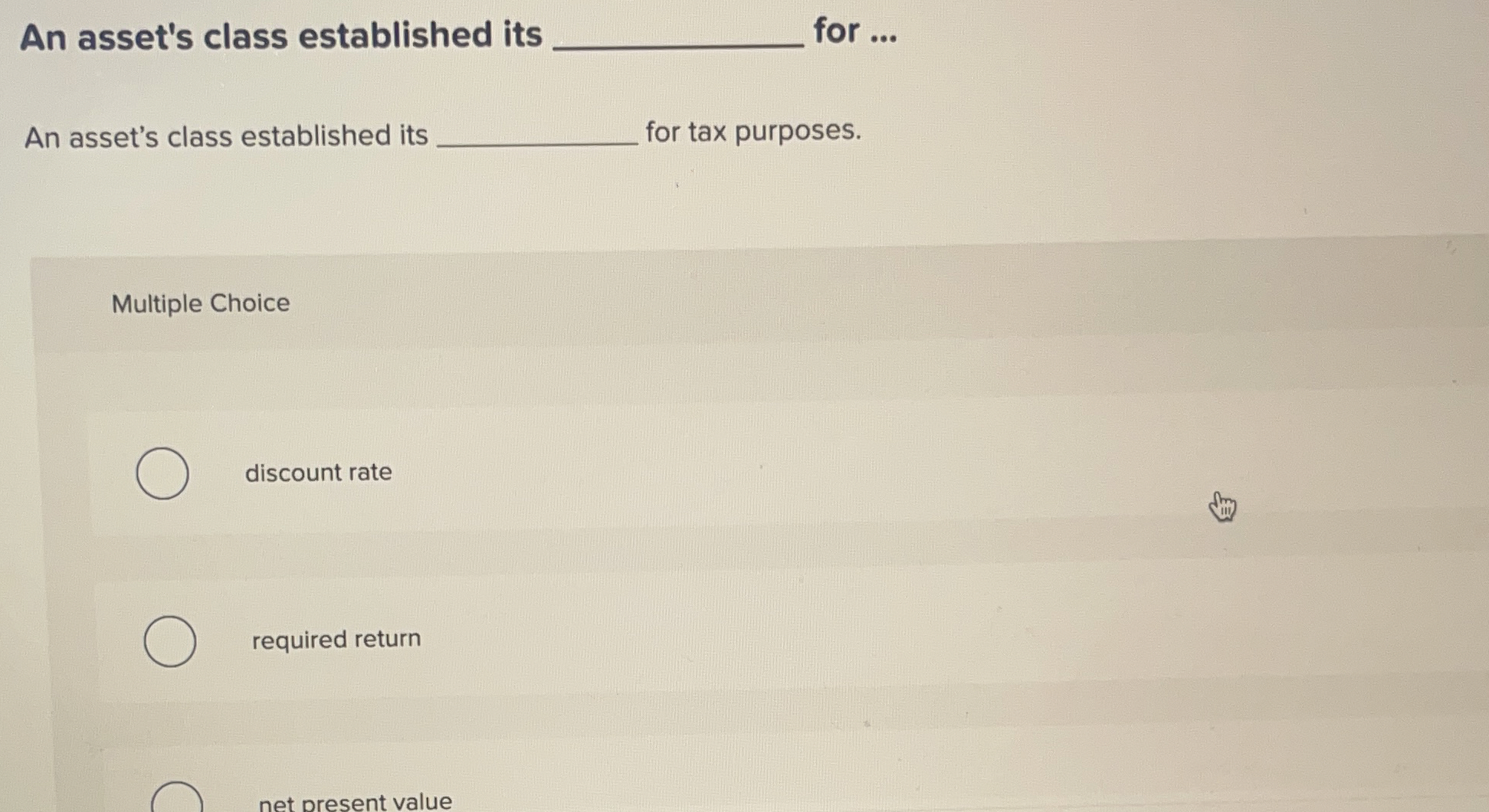 Solved An asset's class established its q, ﻿for ...An | Chegg.com