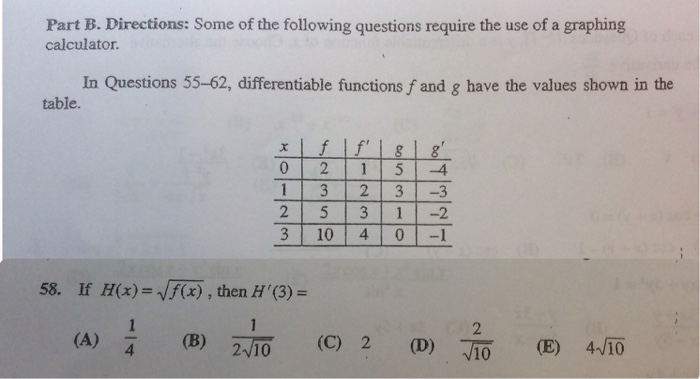 Solved Part B. Directions: Some Of The Following Questions | Chegg.com