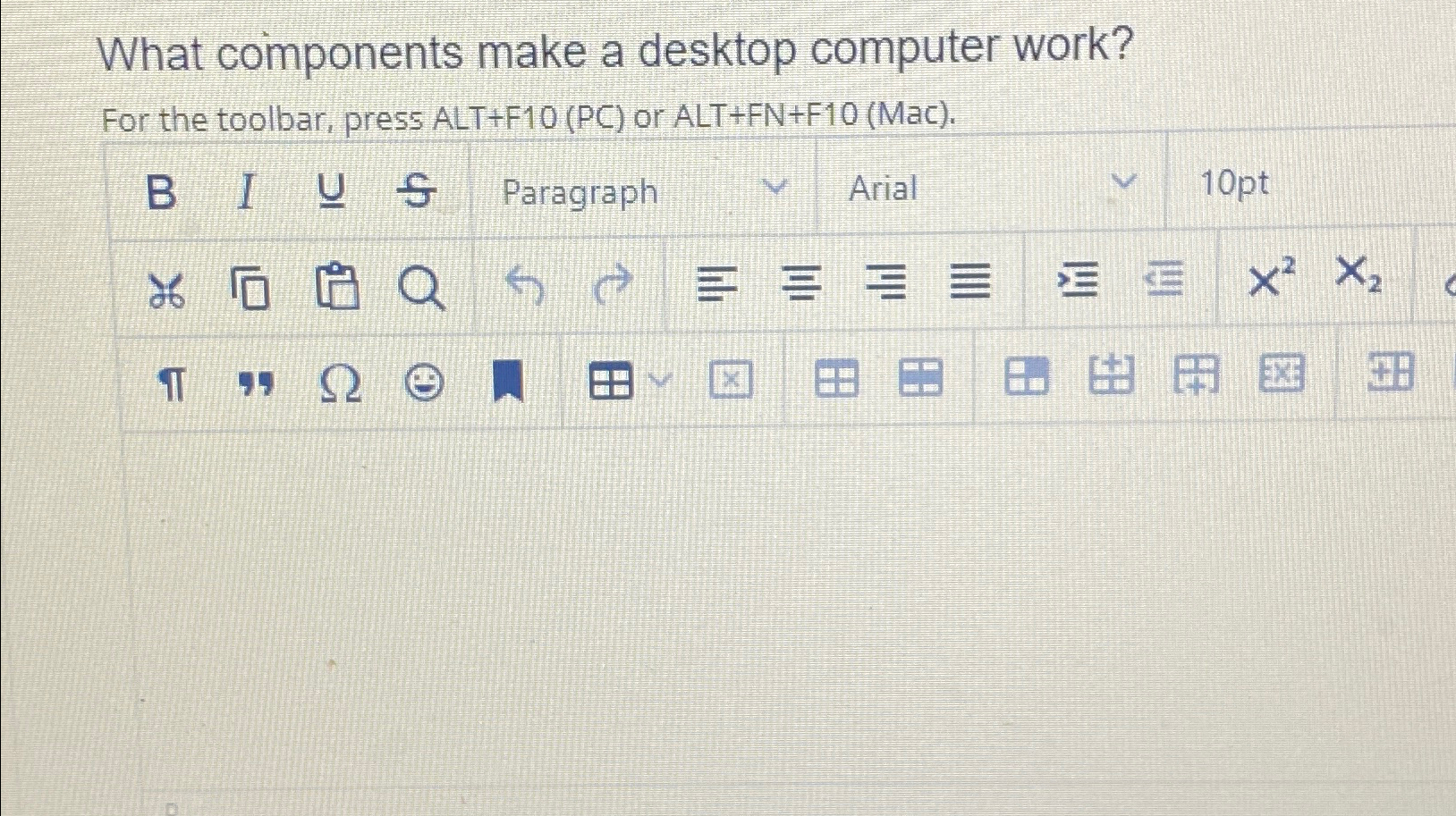 Solved What components make a desktop computer work?For the | Chegg.com