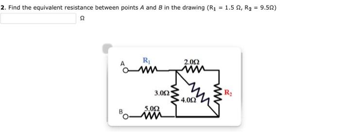 Solved 2. Find the equivalent resistance between points A | Chegg.com