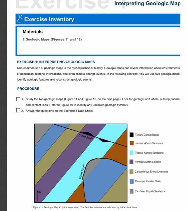 Solved Interpreting Geologic Map Exercise Inventory | Chegg.com