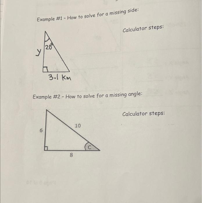 find missing side of triangle using trig calculator with steps