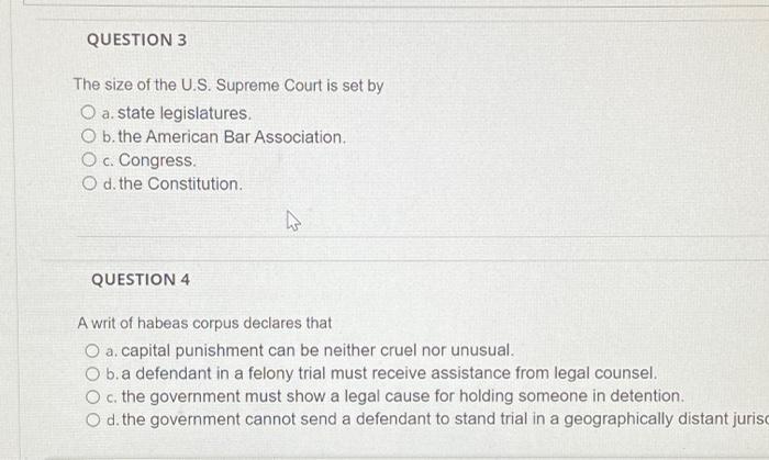 Solved QUESTION 1 The majority of cases are heard by federal