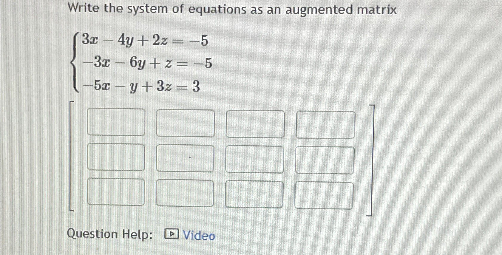 Solved Write the system of equations as an augmented | Chegg.com