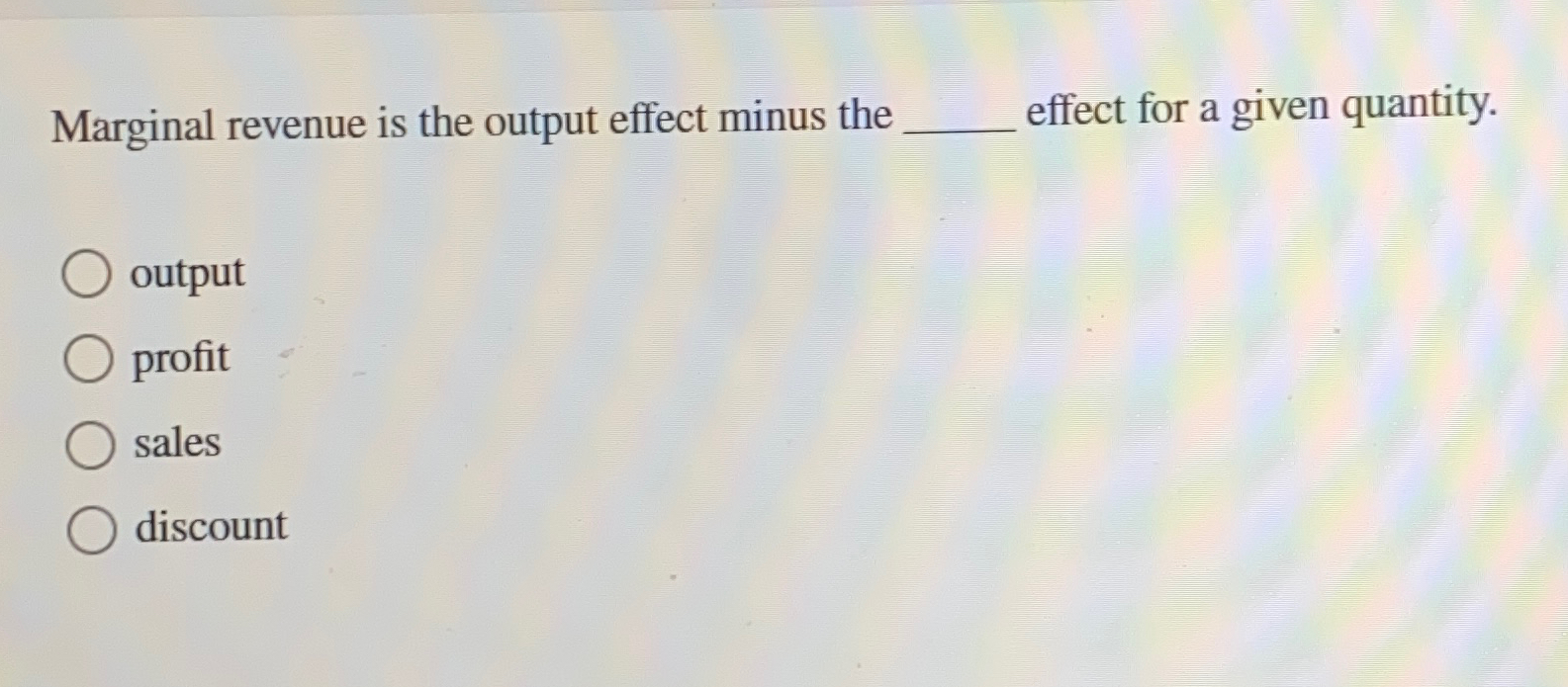 Solved Marginal revenue is the output effect minus the q, | Chegg.com