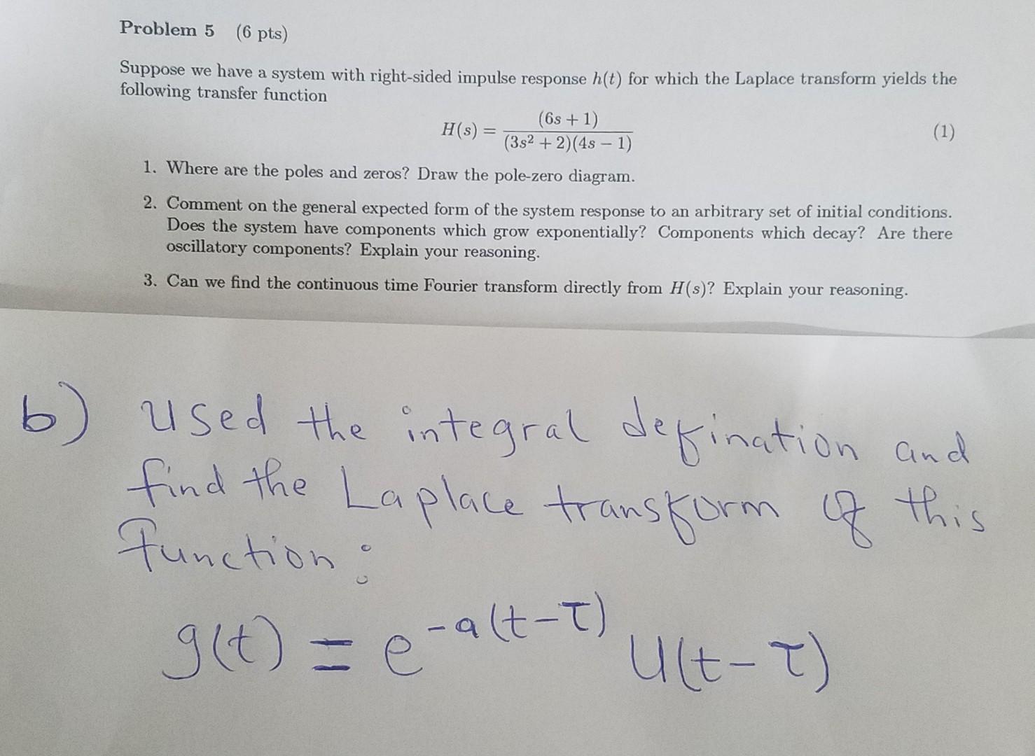 Solved Problem 5 (6 pts) Suppose we have a system with | Chegg.com