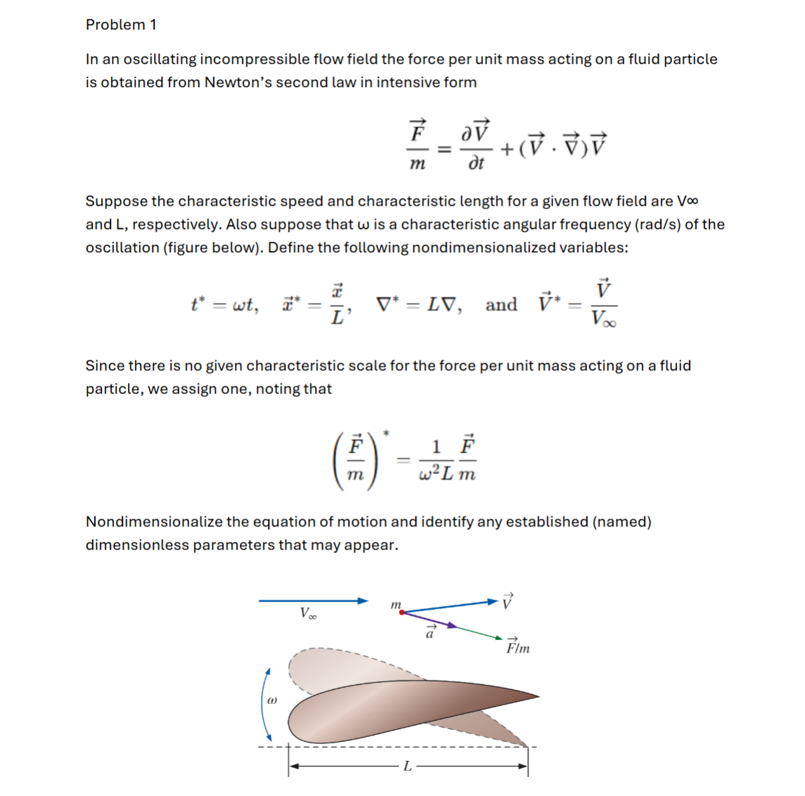 Problem 1In an ﻿oscillating incompressible flow field | Chegg.com
