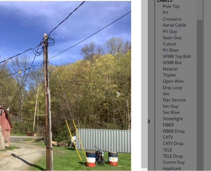 Solved label the utility pole parts using the appropriate