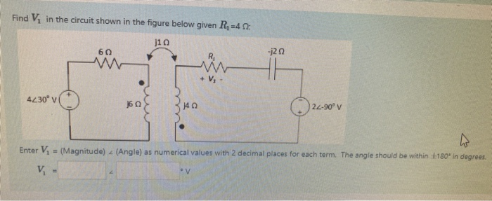 Solved Find V, in the circuit shown in the figure below | Chegg.com