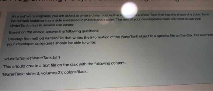 Solved As a software engineer, you are asked to write a | Chegg.com