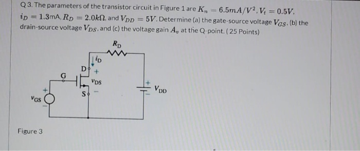 Solved Q3. The parameters of the transistor circuit in | Chegg.com