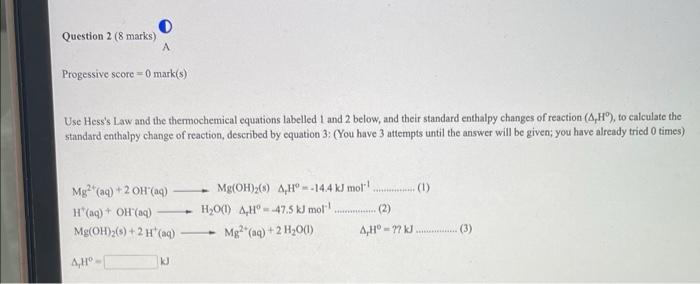 Solved Uhe Hess's Law and the thermochemical equations | Chegg.com