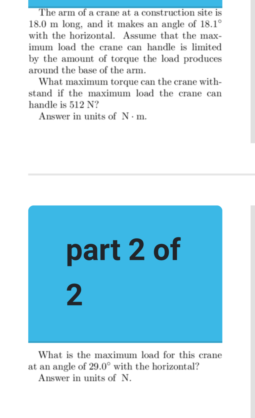 the-arm-of-a-crane-at-a-construction-site-is-18-0m-chegg