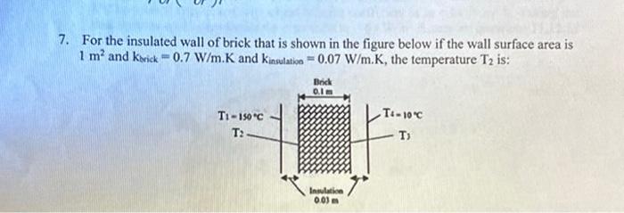 Solved 7. For the insulated wall of brick that is shown in | Chegg.com