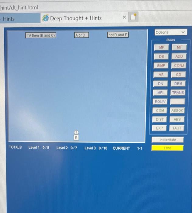 Solved hint/dt_hint.html - Hints e Deep Thought + Hints x | Chegg.com