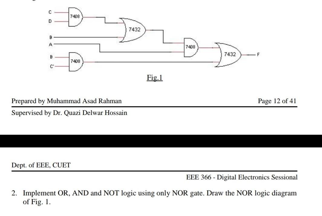 Solved с 7408 D 7432 B A 7408 B 7432 F 7408 C Fig. 1 Page 12 | Chegg.com