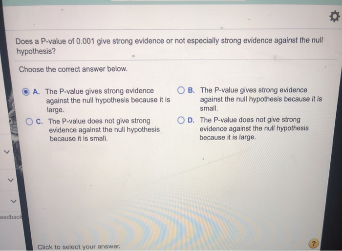 strong evidence against the null hypothesis