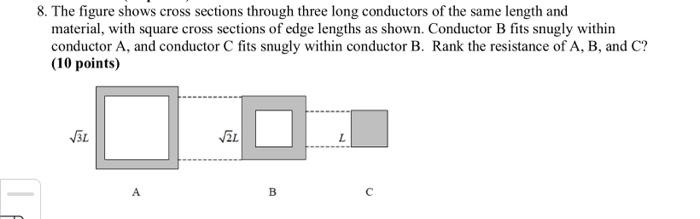 Solved 8. The Figure Shows Cross Sections Through Three Long | Chegg.com