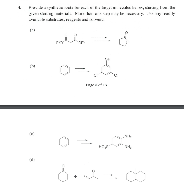 Solved Provide a synthetic route for each of the target | Chegg.com
