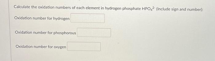 oxidation number of hydrogen in h3po4