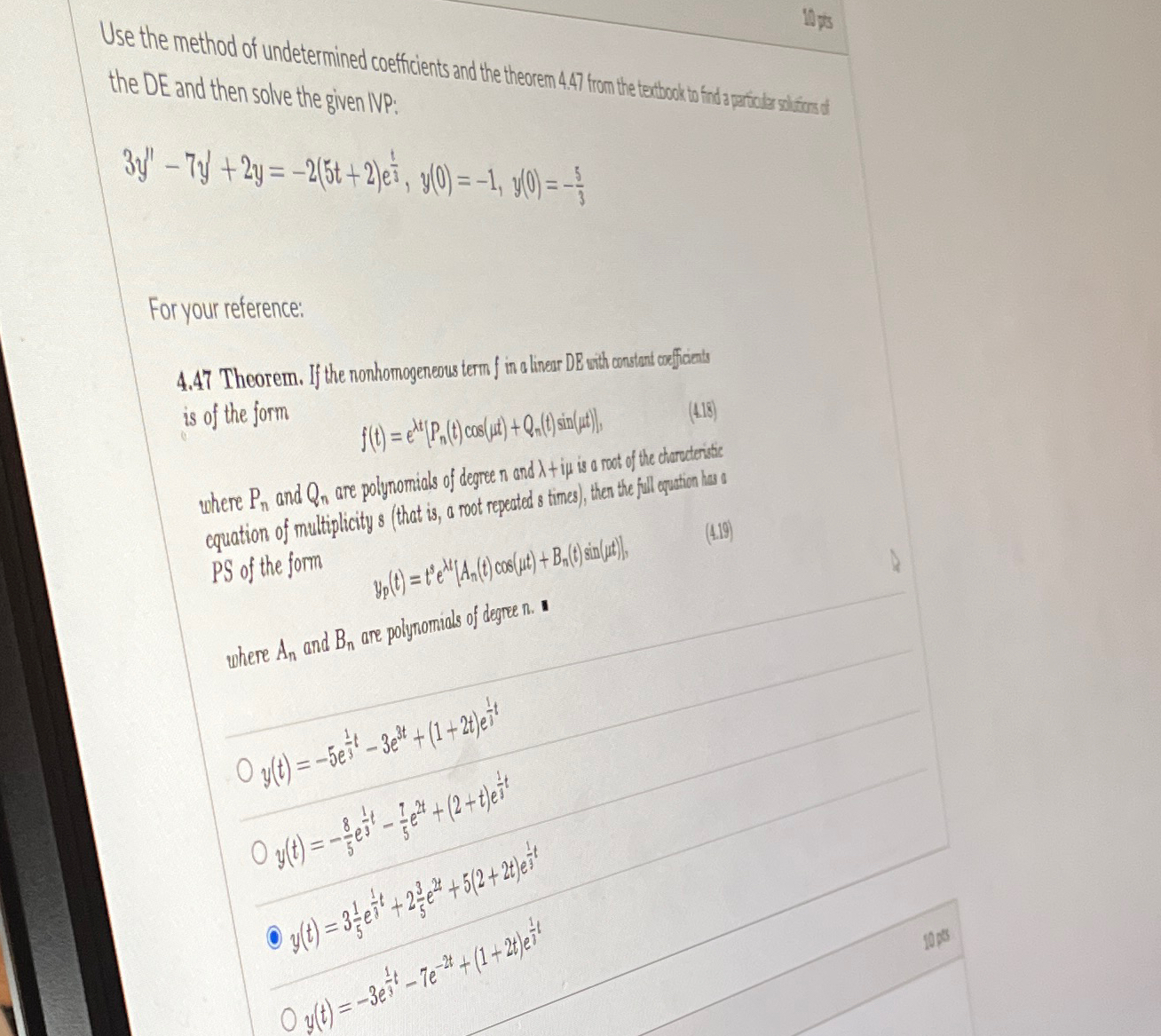 Solved the DE and then solve the given | Chegg.com