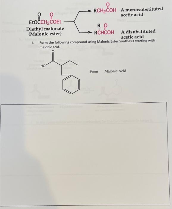 Solved f. Acetoacetic Ester Synthesis i. Show the synthesis | Chegg.com