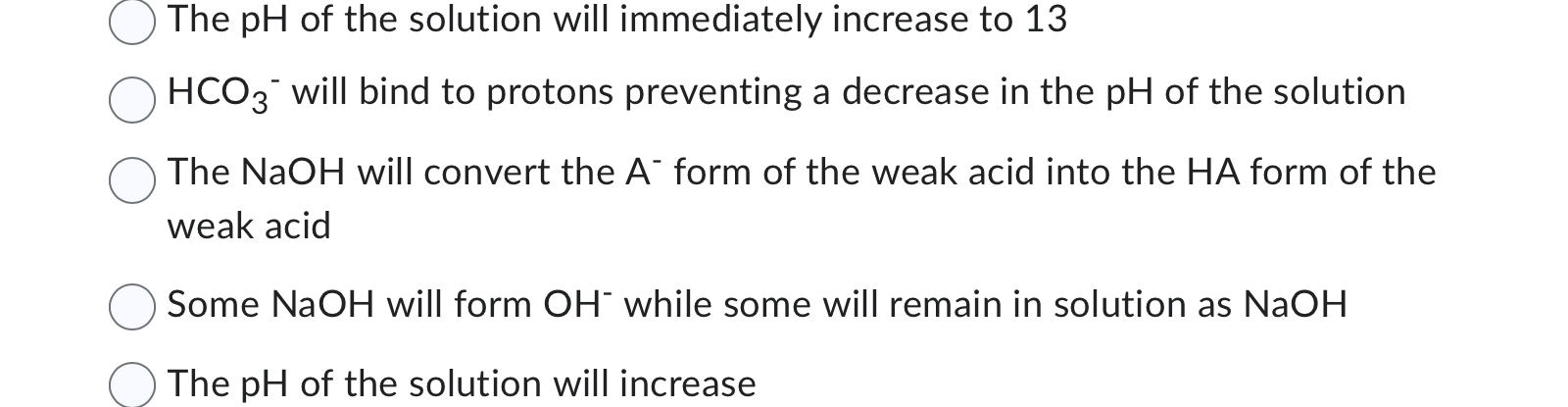 Solved The pH of the solution will immediately increase to | Chegg.com