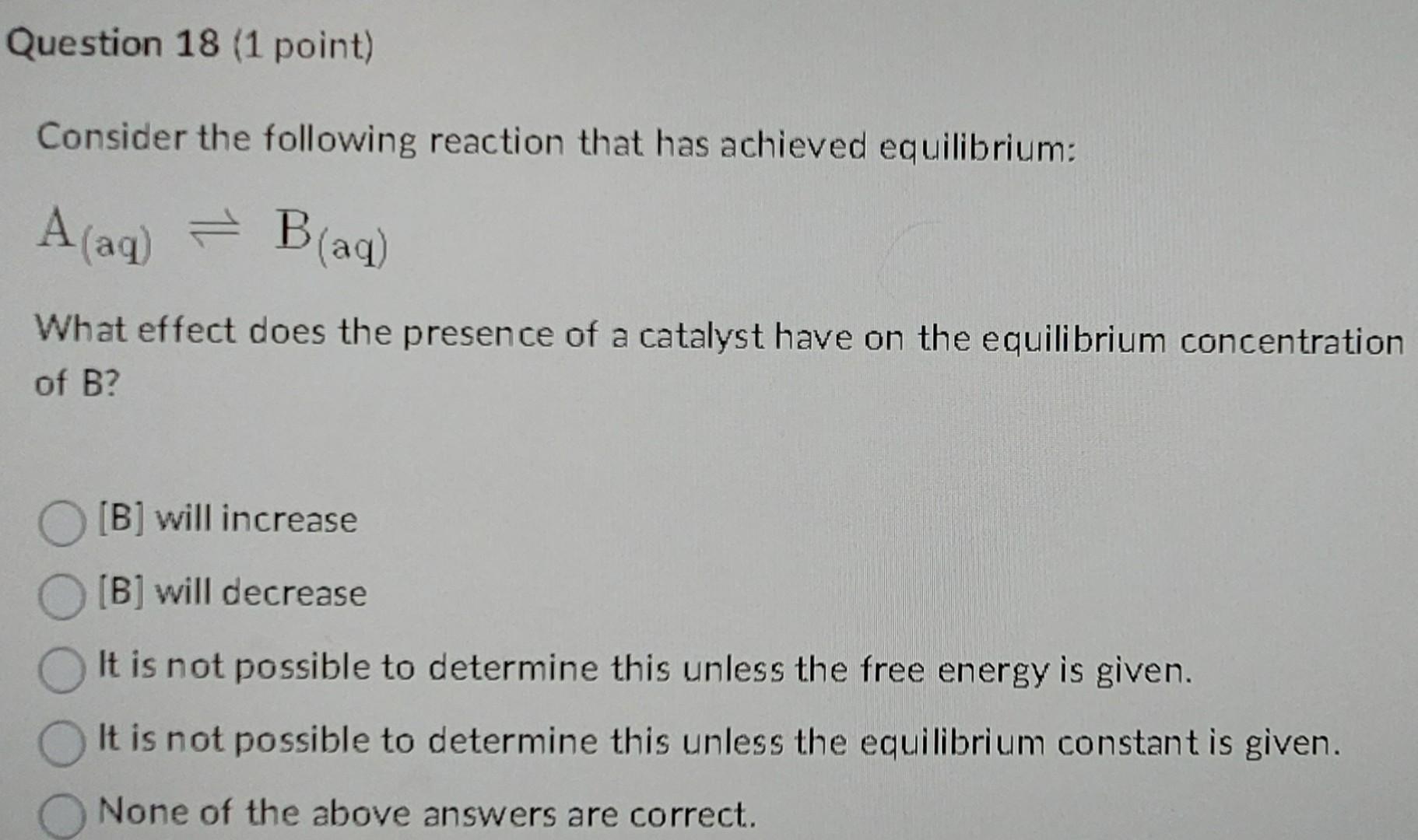 Solved Consider the following reaction that has achieved | Chegg.com