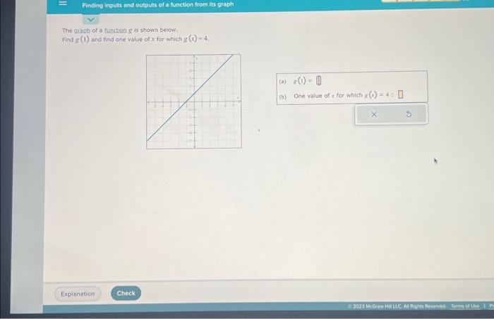 Solved The graoh of a function g is shown below. Find g(1) | Chegg.com