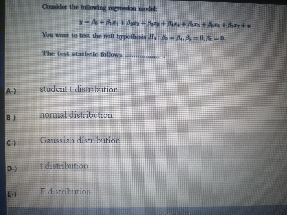 Solved Consider the following regression model: y = Bo + | Chegg.com