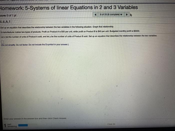 Solved Homework: 5-Systems of linear Equations in 2 and 3 | Chegg.com