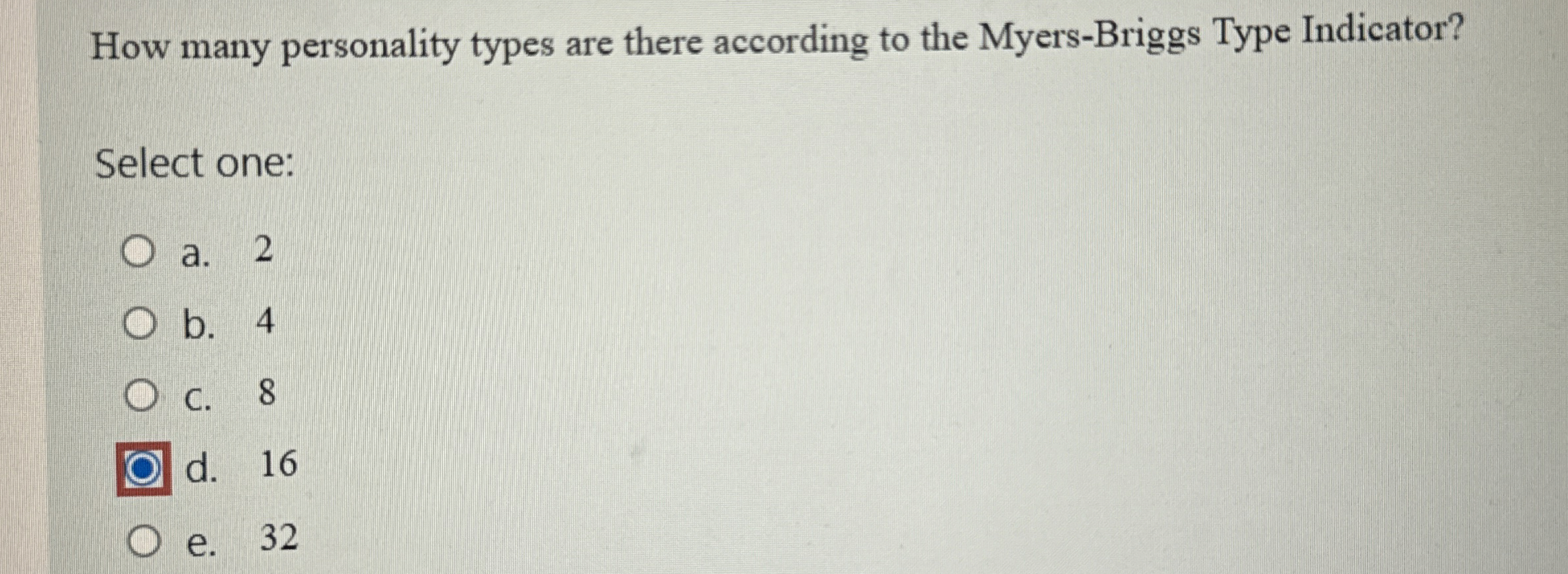 Solved How many personality types are there according to the