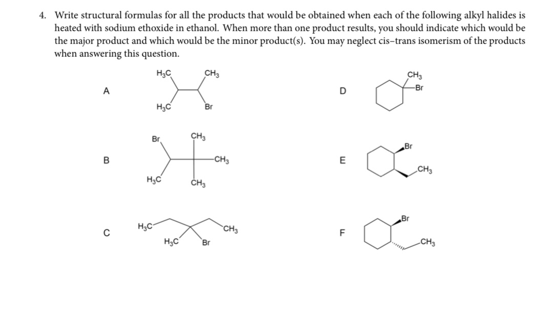 Solved Write structural formulas for all the products that | Chegg.com