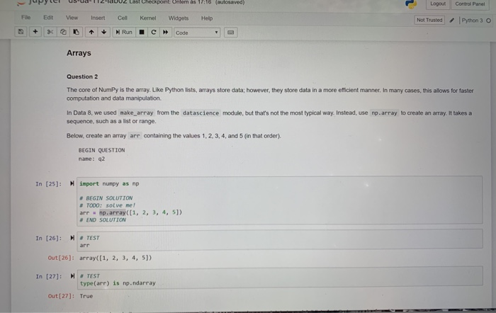 Solved Lab 2 About: The problems in the lab are about arrays | Chegg.com