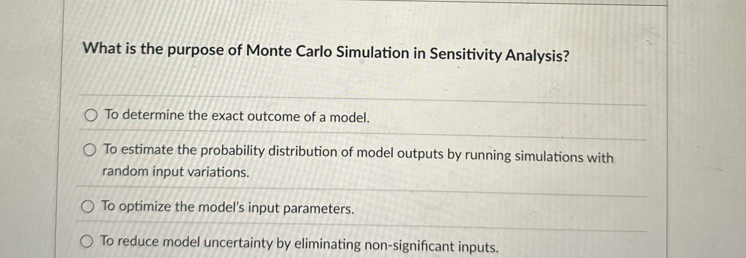Solved What is the purpose of Monte Carlo Simulation in | Chegg.com