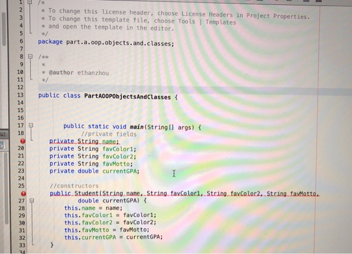Solved Can you help me fix the two error shown in the coding | Chegg.com