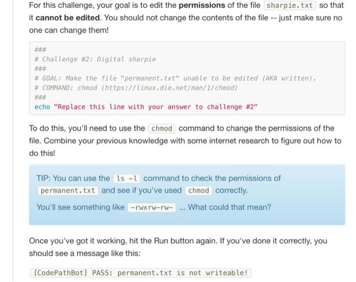 Solved For this challenge, your goal is to edit the | Chegg.com